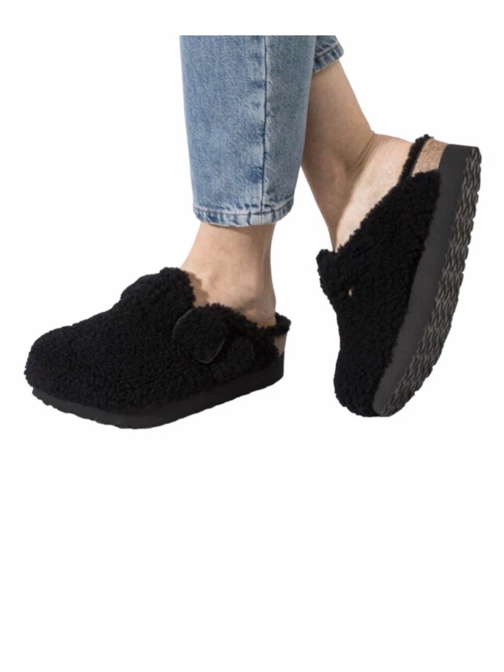 💕Papillio Birkenstock Boston Big Buckle Shearling Teddy Slide Clog💕